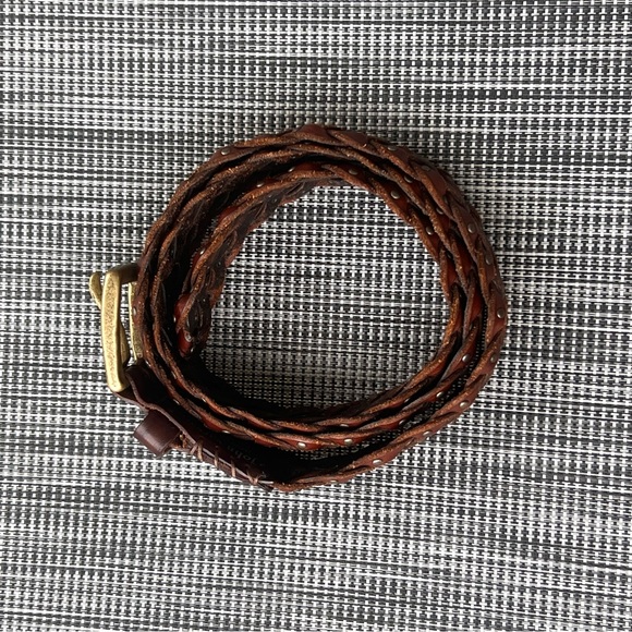 John Varvatos Braided Brown Leather Belt  Hand Made in Italy Great Condition - Picture 4 of 9